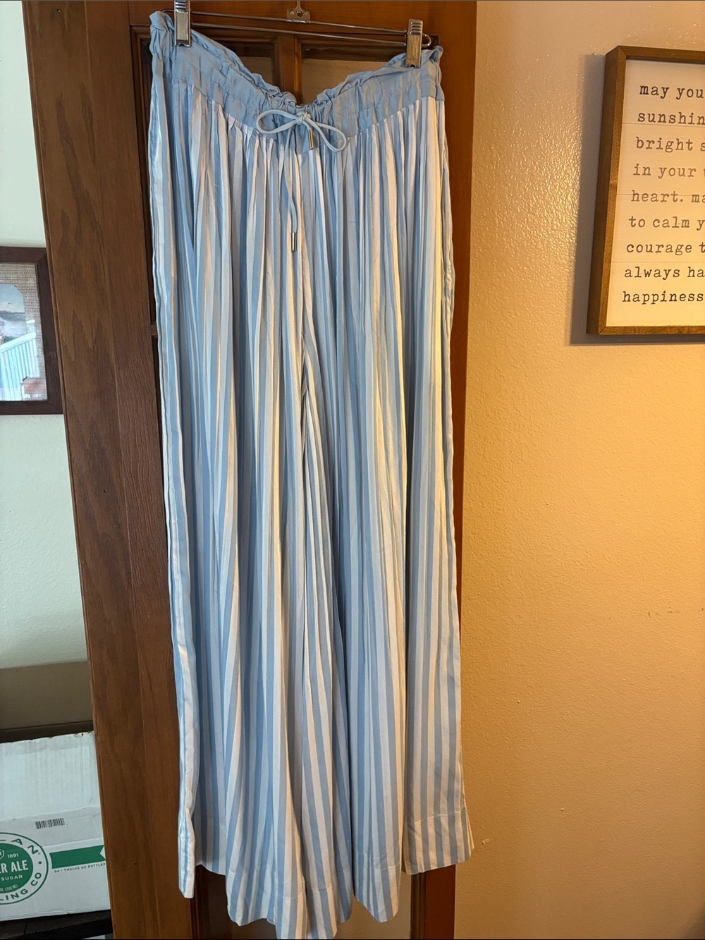 Alexis Mabille silk pinstripe wide leg pants